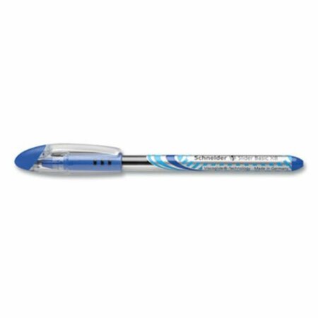 CLASSROOM CREATIONS 1.4mm Schneider Slider Stick Ballpoint Pen, Blue & Silver Barrel, 10PK CL3755091